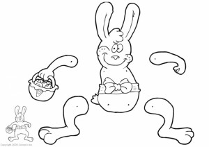 Marioneta de un conejo de Pascua. Manualidades a Raudales.