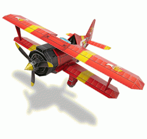 Maqueta 3D recortable y armable de la avioneta de Sonic. Manualidades a Raudales.