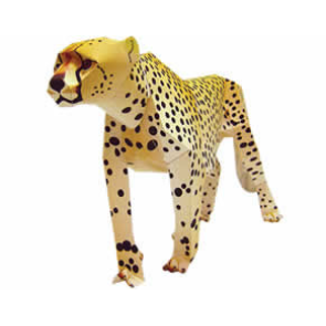 Papercraft imprimible y armable de un Guepardo / Cheetah. Manualidades a Raudales.