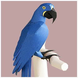 Papercraft imprimible y armable del Guacamayo Jacinto / Hyacinth Macaw. Manualidades a Raudales.