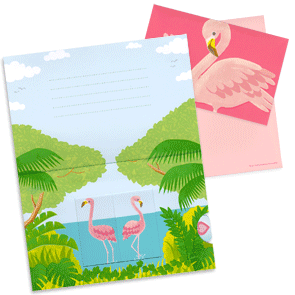 Tarjeta de un Flamenco / Craft Card Flamingo. Manualidades a Raudales.