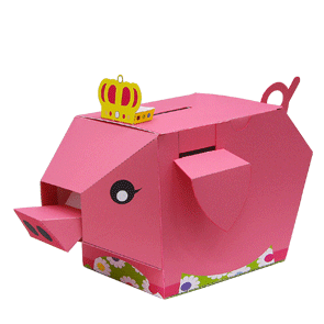 Papercraft de un Cerdito Hucha con Movimiento / Moving Money Box: Pig. Manualidades a Raudales.