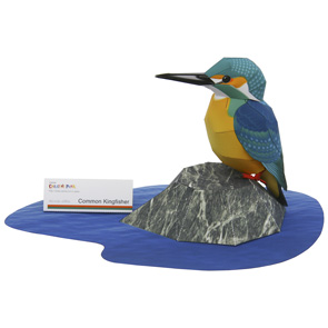Papercraft imprimible y armable de un Martín Pescador / Common Kingfisher. Manualidades a Raudales.