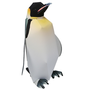 Papercraft imprimible y armable del Pingüino Emperador / Emperor Penguin. Manualidades a Raudales.