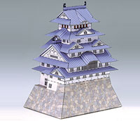 Papercraft building imprimible y recortable del Castillo Himeji en Japón. Manualidades a Raudales.