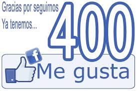 400 me gusta en Facebook.