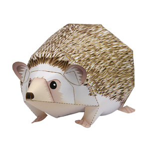 Papercraft imprimible y armable del Erizo de Vientre Blanco / Four Toed Hedgehog. Manualidades a Raudales.