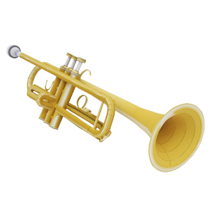 Papercraft imprimible y armable de una Trompeta / Trumpet. Manualidades a Raudales.