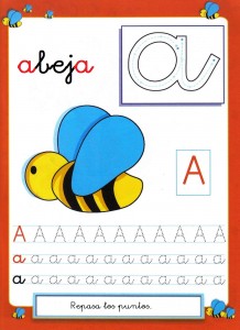 Grafomotricidad de las letras del abecedario.