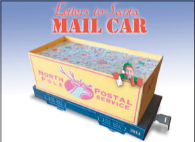 Papercraft imprimible y armable del vagón con las cartas para Santa Claus. Manualidades a Raudales.