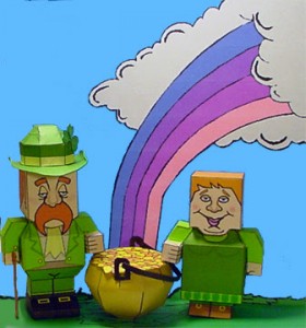 Papercraft imprimible y armable de St Patrick´s Day. Manualidades a Raudales.