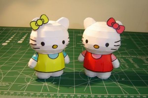 Papercraft imprimible y recortable de Hello Kitty. Manualidades a Raudales.