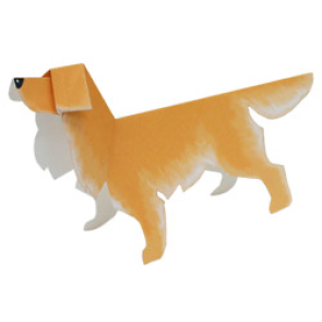 Papercraft del perro Golden Retriever. Manualidades a Raudales.