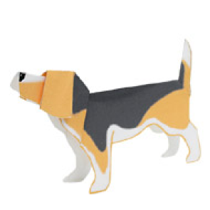 Papercraft del perro beagle. Manualidades a Raudales.