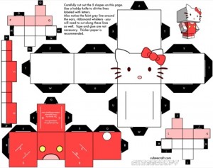 Cubeecraft de Hello Kitty. Manualidades a Raudales.