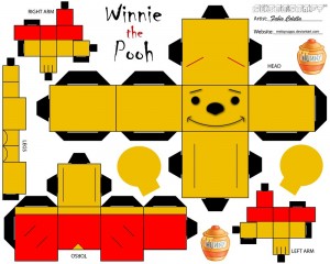 Cubeecraft de Winnie the Pooh. Manualidades a Raudales.