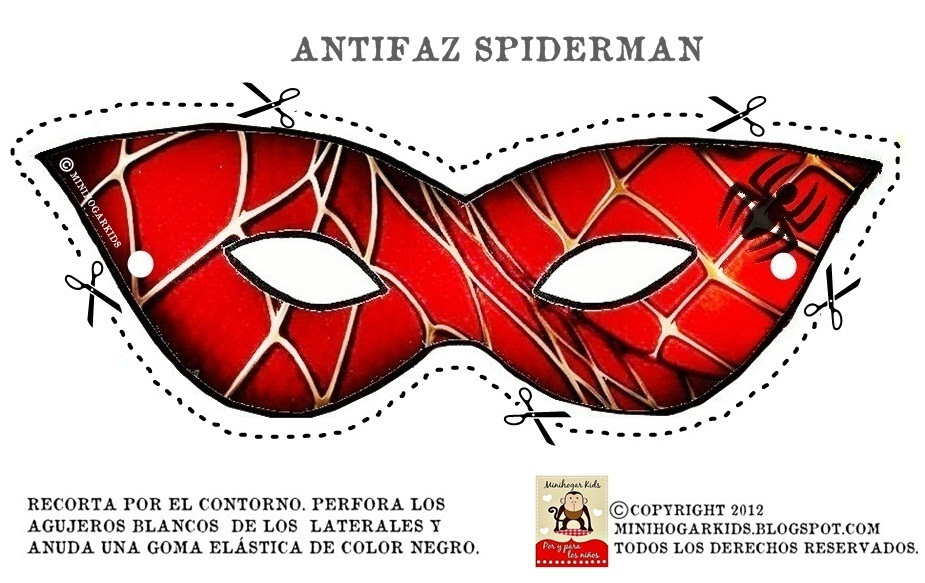 Mascara de Spiderman 2. Manualidades a Raudales