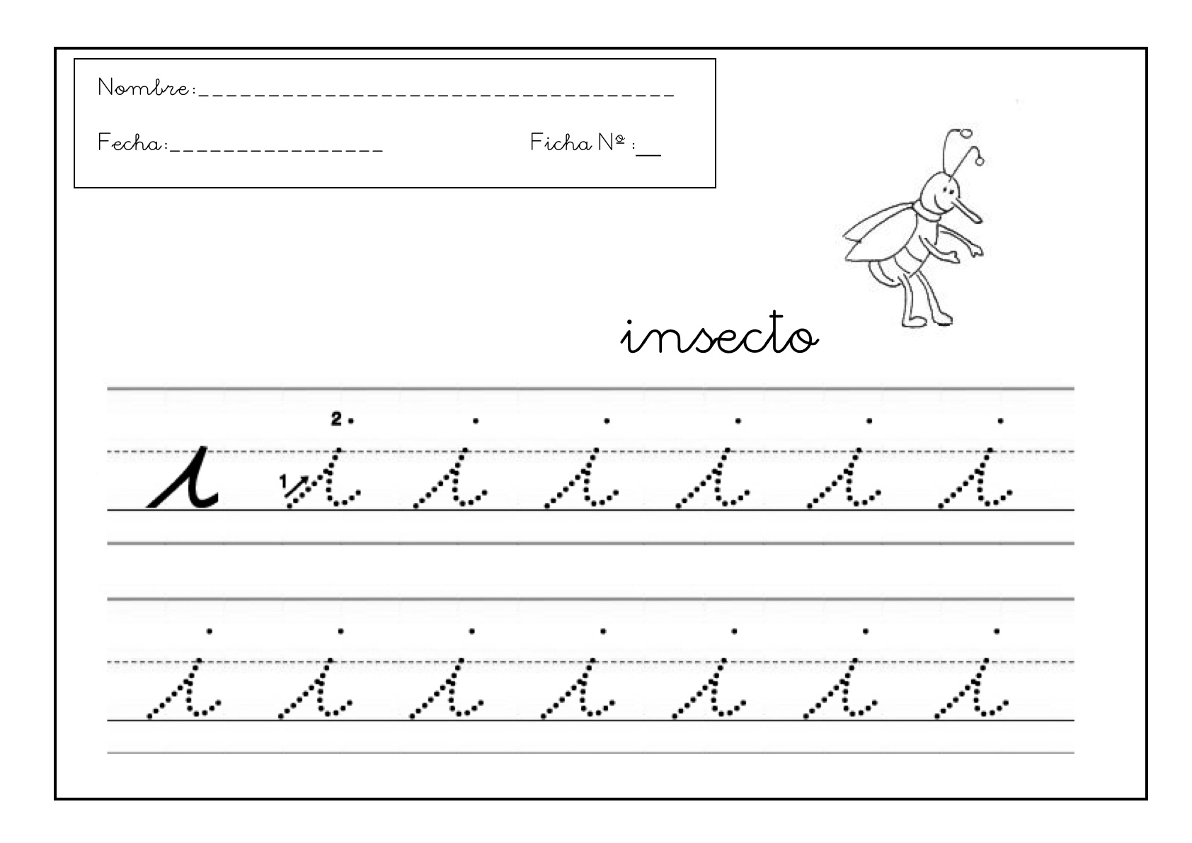 Grafomotricidad letra i 10 - Manualidades a Raudales