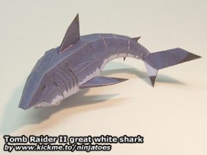 Papercraft recortable  de un Tiburón. Manualidades a Raudales.