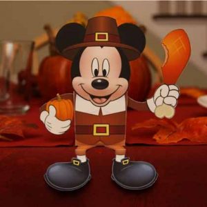 Papercraf recortable de Mickey de thanksgiving. Manualidades a Raudales.