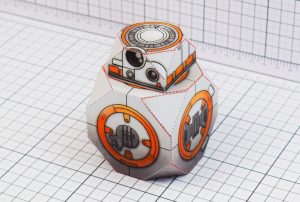 Papercraft imprimible y armable de BB-8 Droid de Star Wars. Manualidades a Raudales.