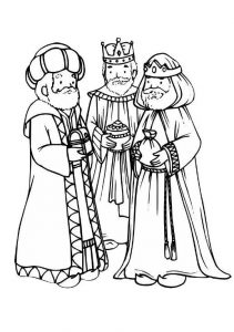 Colorear dibujos de los 3 Reyes Magos. Manualidades a Raudales.