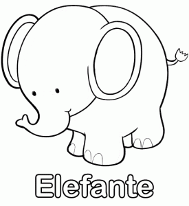 Fichas para colorear dibujos de elefantes. Manualidades a Raudales.