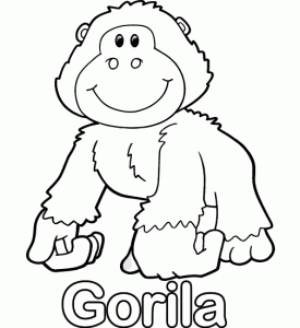 Fichas para colorear dibujos de gorilas. Manualidades a Raudales.