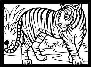 Fichas para colorear dibujos de tigres. Manualidades a Raudales.