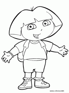 Dibujo para colorear de Dora la Exploradora. Manualidades a Raudales.