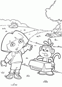 Dibujo para colorear de Dora la Exploradora. Manualidades a Raudales.