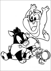 Ficha imprimible para colorear dibujos de los Looney Tunes. Manualidades a Raudales.