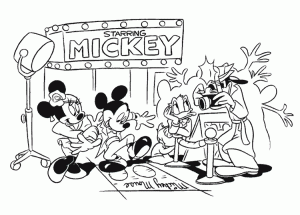 Ficha para imprimir y colorear dibujos de Mickey y sus amigo. Manualidades a Raudales.
