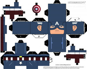 Cubeecraft de Capitán América. Manualidades a Raudales.
