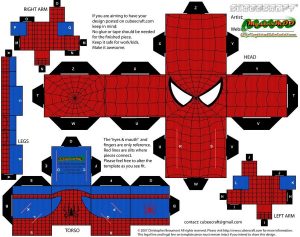 Cubeecraft de Spiderman. Manualidades a Raudales.