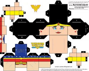 Cubeecraft de Wonder Woman. Manualidades a Raudales.