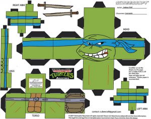 Cubeercraft de las Tortugas Ninjas. Manualidades a Raudales.