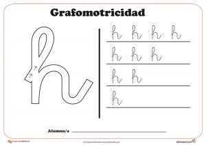 Ficha de grafomotricidad de la letra h. Manualidades a Raudales.