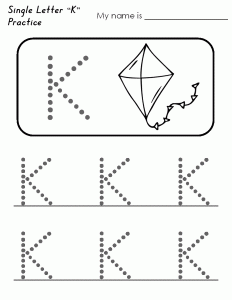 Grafomotricidad de la letra k. Manualidades a Raudales.