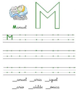 Grafomotricidad de la letra m. Manualidades a Raudales.