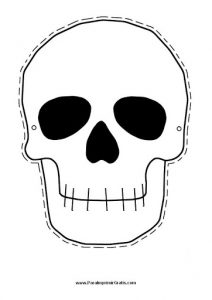 Máscara de un esqueleto para Halloween. Manualidades a Raudales.